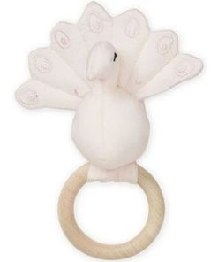 doudou CamCam Paon Rose Poudre Peacock Hochet - Rose