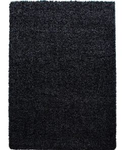 Tapis shaggy 200x290 SHAGGY DRE Noir OEKO TEX idéal pour Salle à manger - Noir
