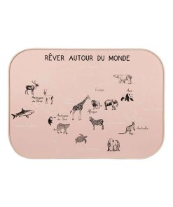 Décoration murale carte du monde rose 70x50 cm - Rose