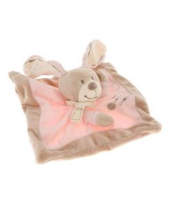 Doudou Nicotoy Lapin Rose Cuddles plat - Rose