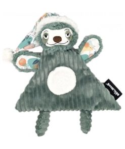 Doudou plat Chillos le Paresseux (28 cm) - Vert