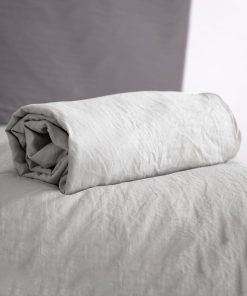 Drap housse uni - lit 2 personnes - Gris