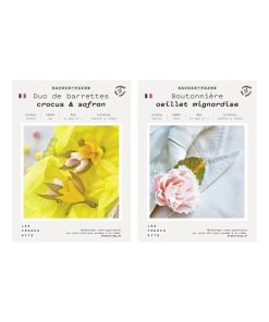 Coffret DIY papier - Mariage - 2 Barrettes Florales + 1 Boutonnière - N/A