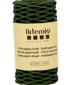 Fil de papier kraft vert bouteille 2mm x 25 m - N/A