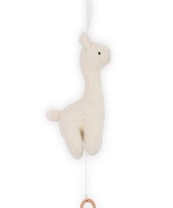 Peluche musicale Lama blanc (25 cm) - Ecru