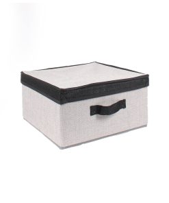 Boîte Tissu Papyrus Gris Avec Couvercle - gris clair