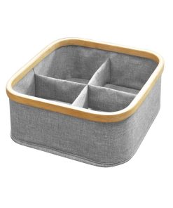 Panier Cadre Bambou 4 Compartiments - gris anthracite