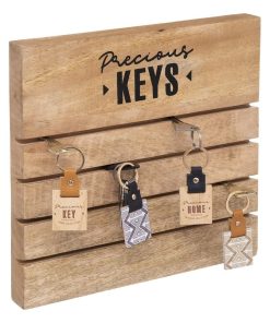 Porte clés bois Loft 30x30 cm - Beige