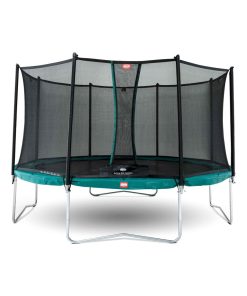 Trampoline 380 BERG noir Regular Favorit + Filet de sécurité Comfort - Vert
