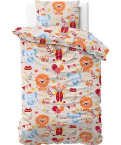Parure de Lit Enfant Coton Animaux du Cirque - Beige