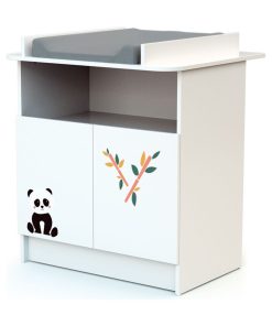 WEBABY - Meuble à langer - Blanc Multicolore Noir