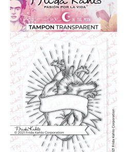 Tampon transparent - Cœur et Banderole - 9,5 x 6,5 cm - N/A