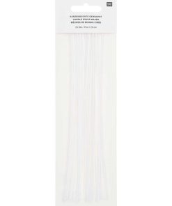 20 mèches à bougie cirée 20 cm - Blanc