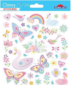 Autocollants Diamants - Oiseaux et papillons - Brillant - N/A
