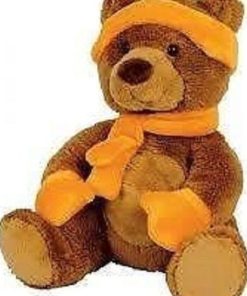 Doudou Histoire d'ours mes petis amis à la montagne castor marron et orange - Marron