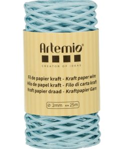 Fil de papier kraft bleu ciel 2mm x 25 m - N/A
