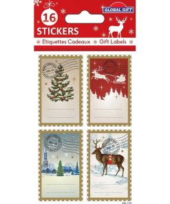 16 étiquettes adhésives de Noël - Timbres de Laponie - N/A