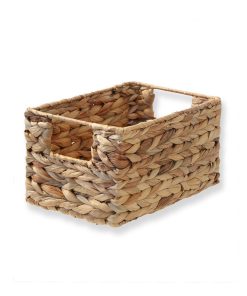 Panier En Jacinthe D'eau Armature Métal - Hauteur 13 Cm - Beige