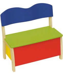 ROBA Banc-Coffre à Jouets 2 en 1 en Bois pour Enfant - Fermeture Douce - Multicolore - Multicolore