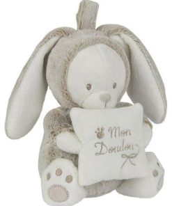 Doudou Nicotoy / Kitchoun Mon Doudou Lapin Laline marron 20 cms Coussin musical - Marron
