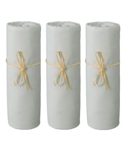 Lot x3 Draps housse bébé 100% jersey Bio peigné - 'P'tit Basile' - Gris perle