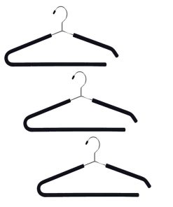 Lot De 3 Cintres Porte Pantalons Grandes Tailles - L50cm - Noir