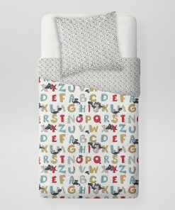 Parure de lit 'alphabet' - 1 personne - Blanc