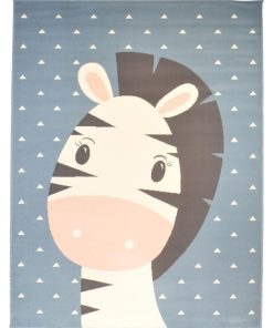 Tapis enfant 160x225 ZEBRO Bleu fabriqué en Europe Exclusivité idéal pour Chambre - Bleu