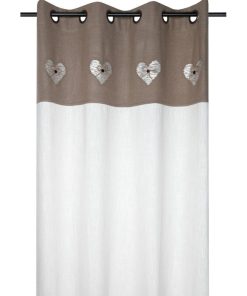 Rideau à œillets 140x260 cm Meane taupe - Beige