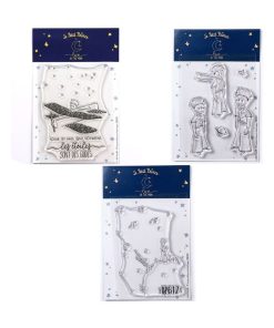 7 Tampons transparents Le Petit Prince dans son avion + Etoiles + Astéroïd - N/A