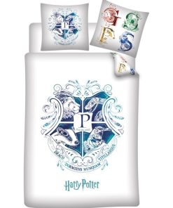 Parure de Lit Enfant Blason Poudlard - Blanc