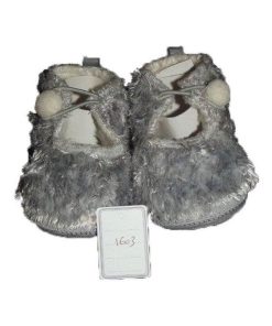 doudou Kaloo Chausson Gris Fourrure Fur Chausson - Gris