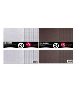 48 papiers Scrapbooking Texturé Bois Marron + Bois Blanc - 300g/ m² - N/A