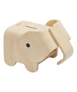 Tirelire éléphant en bois - Beige