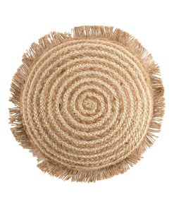 Coussin dehoussable rond jute 40 cm tournicotte - Beige foncé