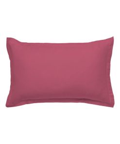 Future Home - Taie d'oreiller en coton 57 fils unie rose fuchsia - Rose