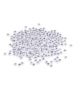 Perles Chiffres rondes blanches ø 6 mm - N/A
