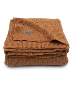 Couverture bébé en coton Bliss knit caramel (75 x 100 cm) - Marron