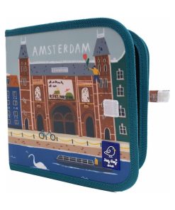 Cahier ardoise illustré CITY AMSTERDAM + 4 craies Zéro poussière - N/A