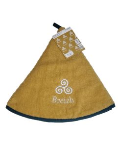 Essuie mains torchon rond 60 cm Triskel - Jaune