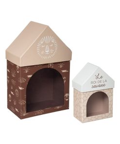 Lot de 2 boites Hutte - Marron