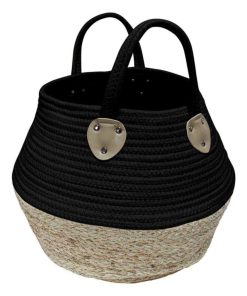 Panière en fibre de maïs Osinella noir - Beige