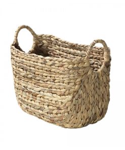 Panier En Jacinthe D'eau Avec Poignées - L40xp23xh26 - Beige