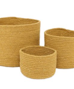 Lot de 3 paniers de rangement Ilse miel - Jaune