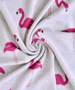 Couverture , FLAMANT ROSE - Gris