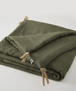 Edredon bout de lit en Lin Soline - Vert