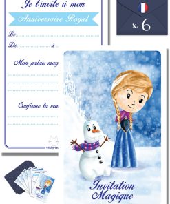 6 Invitations Et Enveloppes Anniversaire Princesse 'nana' | Fabrication Française - N/A