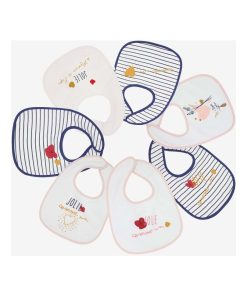 Lot de 7 bavoirs bébé Kinousses - Bleu