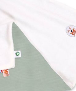 Couverture en Coton Bio Rex Blanc et Vert - Vert