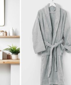 Peignoir Col Chale Collection Colors - Gris